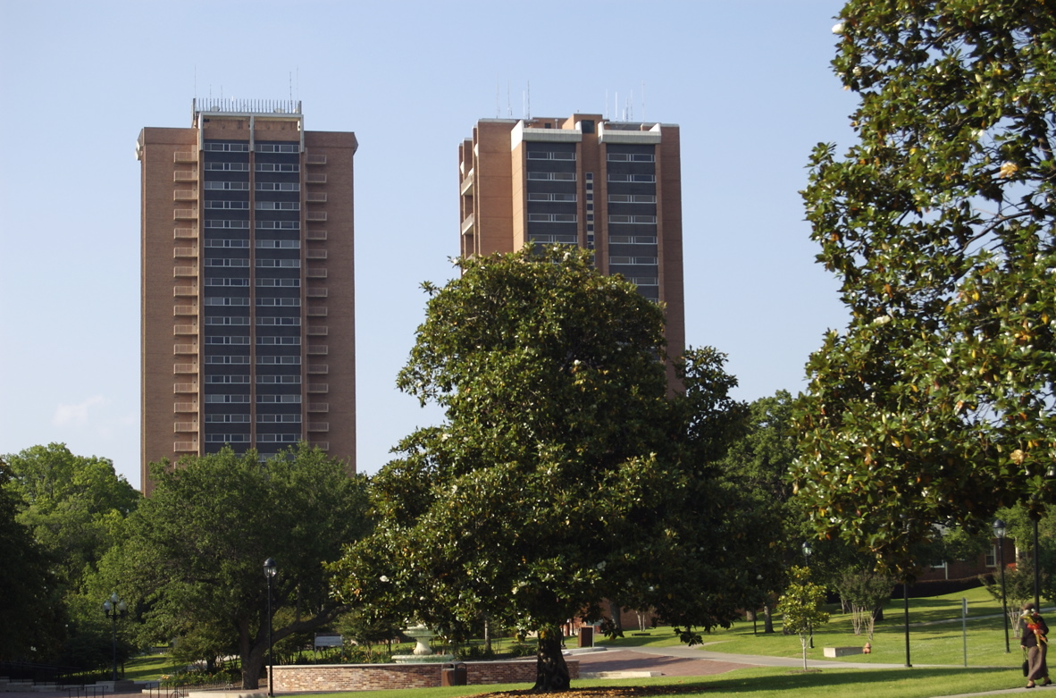 Photo courtesy of TWU's flickr page, Guinn and Stark towers