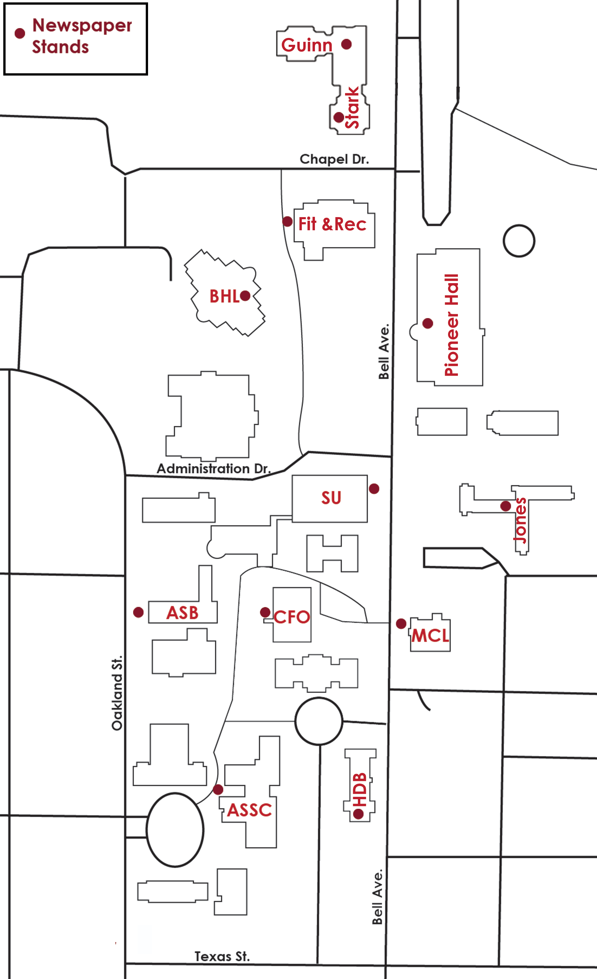 The Lasso Locations on Campus Map