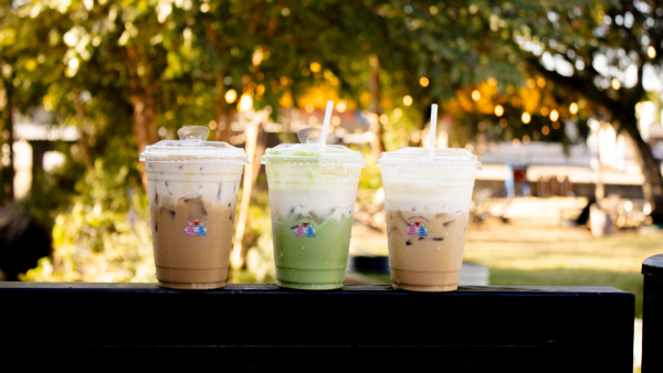 Three drinks on gate
