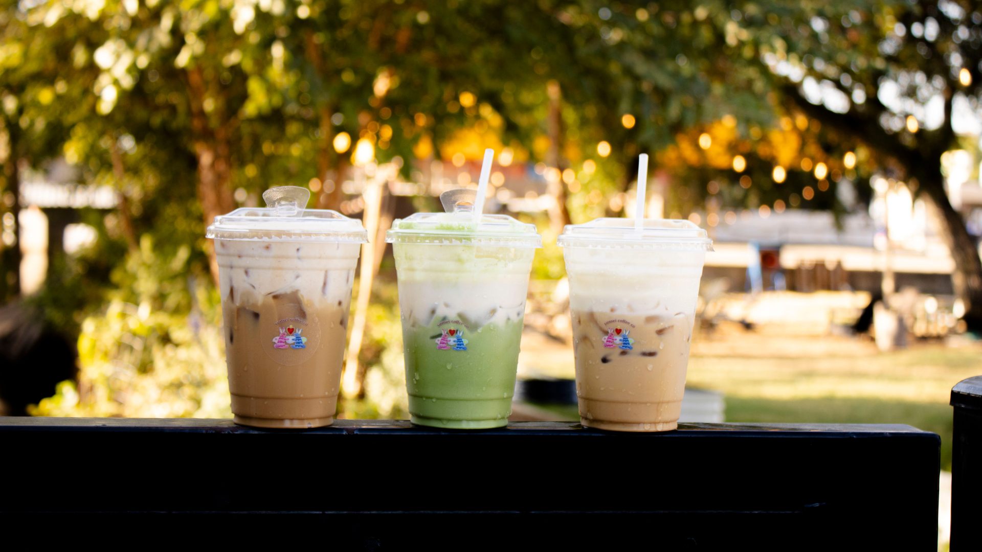 Three drinks on gate
